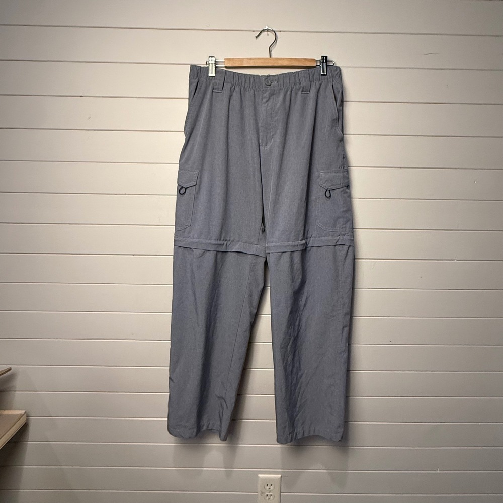 Reel Legends Zip Off Pants Gray Men's‎ L Convertible Fishing Hiking Performance